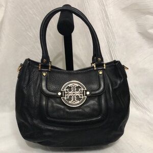Tory Burch Amanda Pebbled Leather Satchel Bag